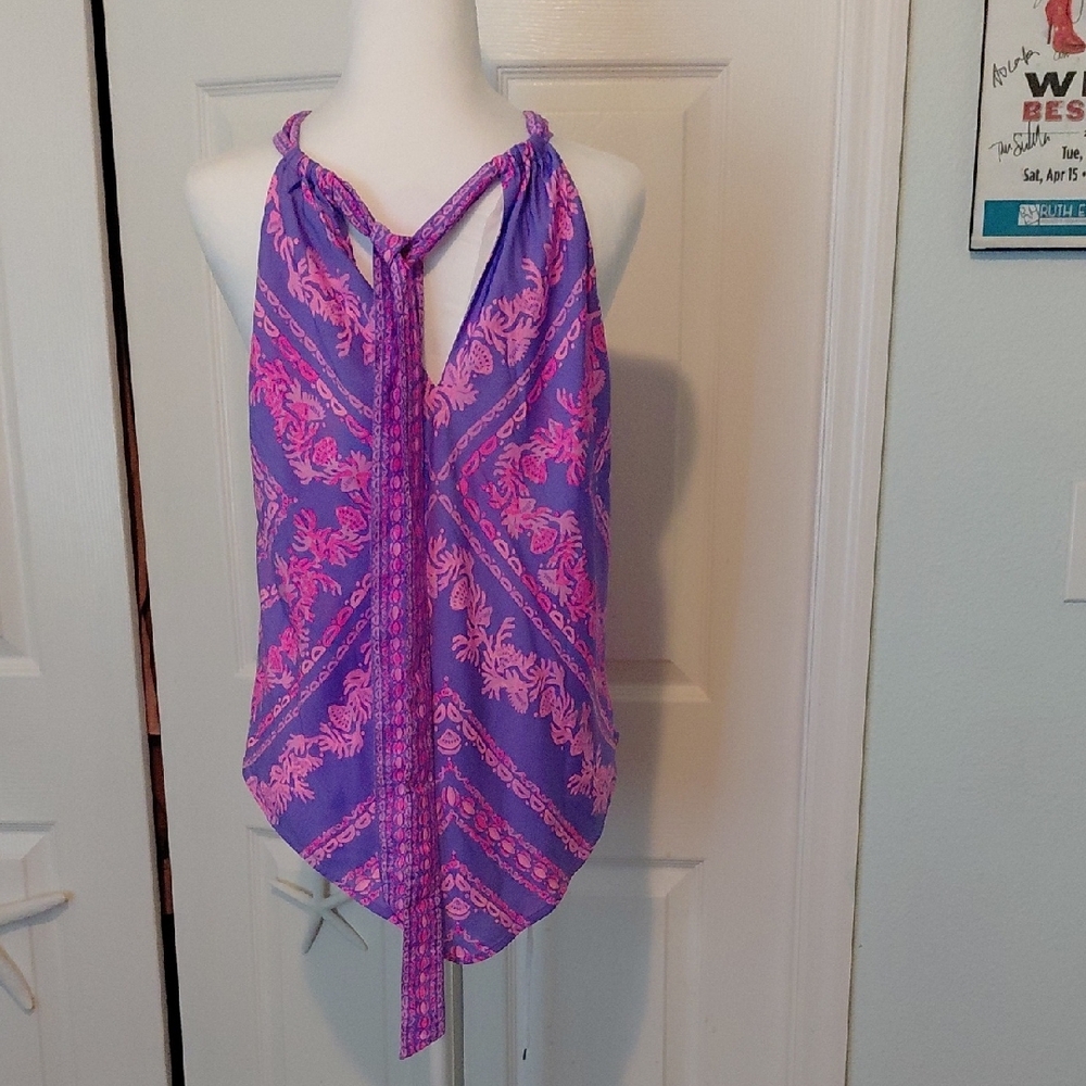 Lilly Pulitzer Purple and Pink Patterned Top - Picture 3 of 3